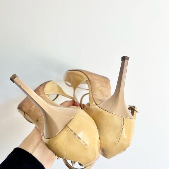 Jimmy Choo Nude Stiletto Patent Leather Sandal in Worn Condition Size EU 40.5 - Picture 7 of 16